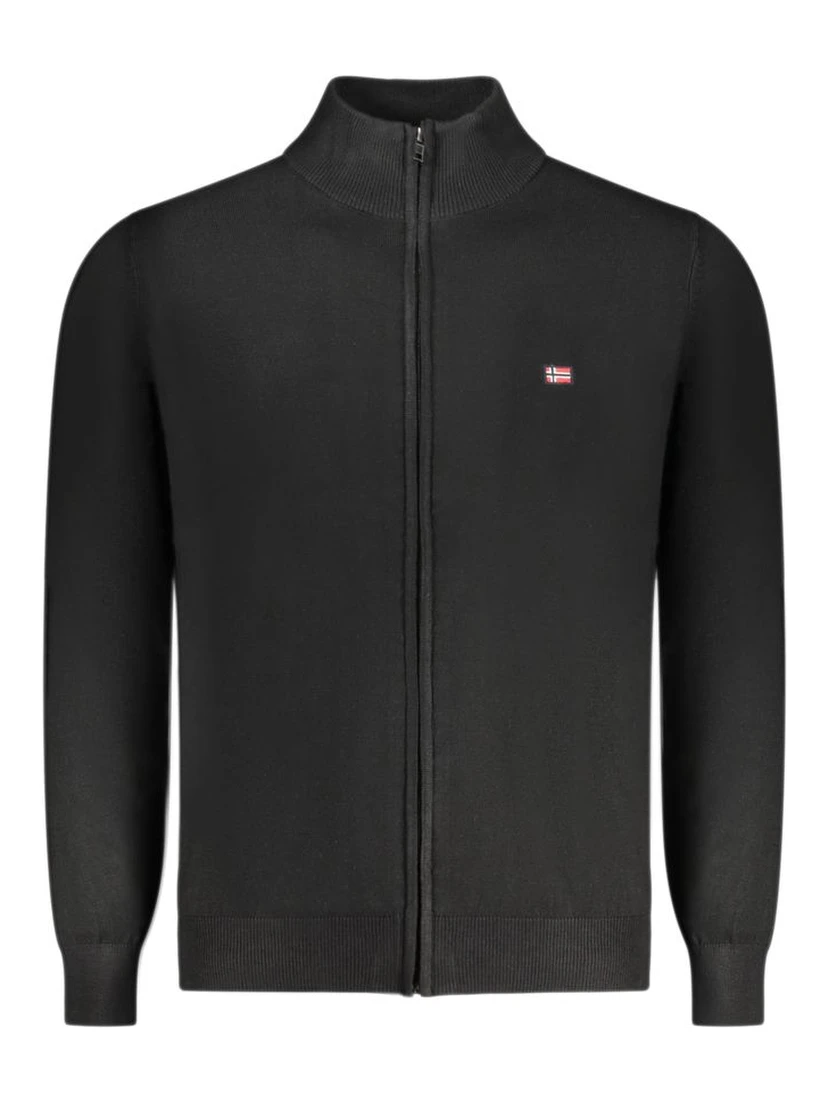 Black Wool Men Cardigan