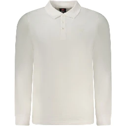 White Cotton Men Polo Shirt