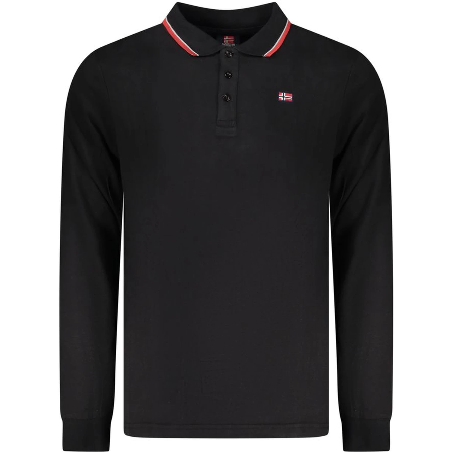 Black Cotton Men Polo Shirt