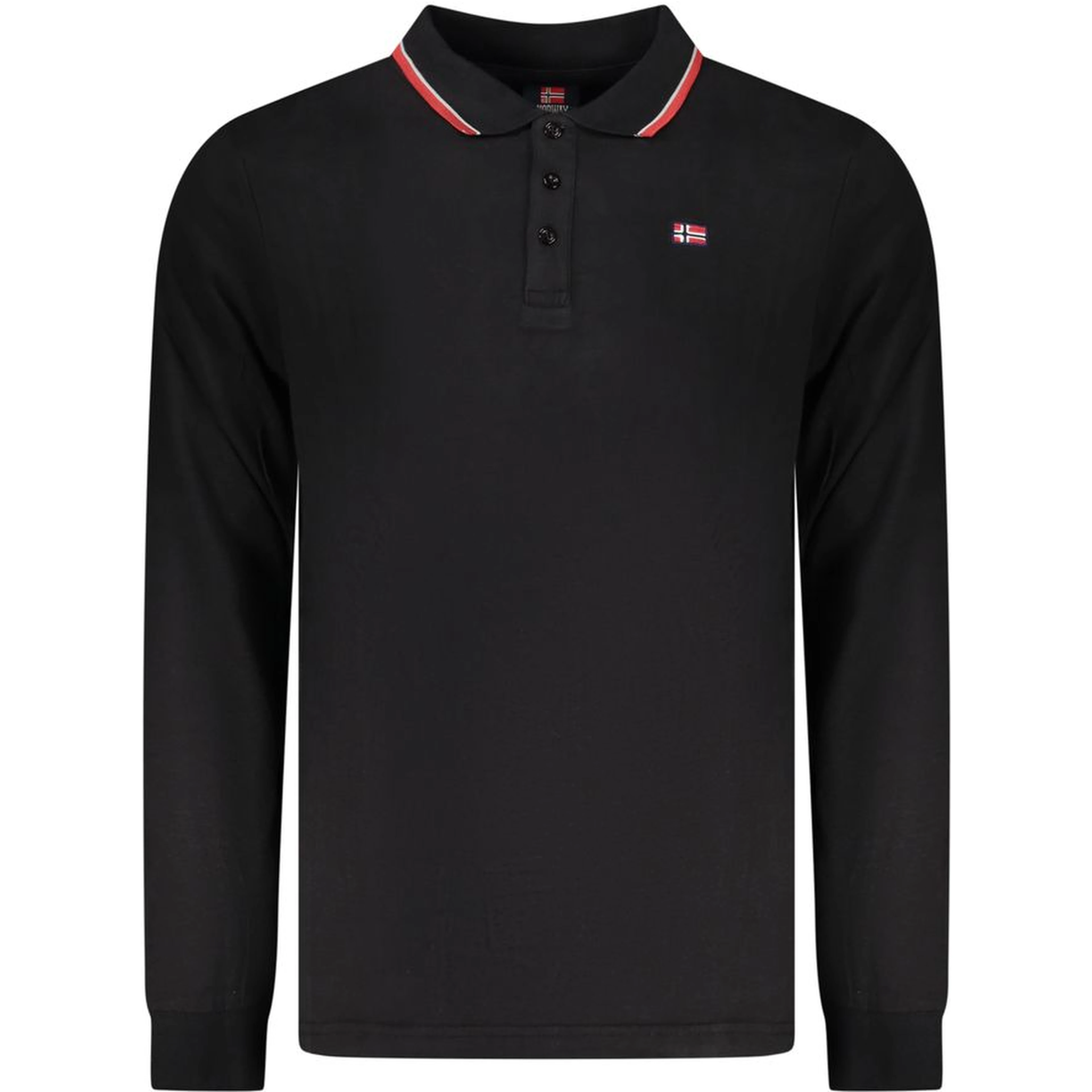 Black Cotton Men Polo Shirt