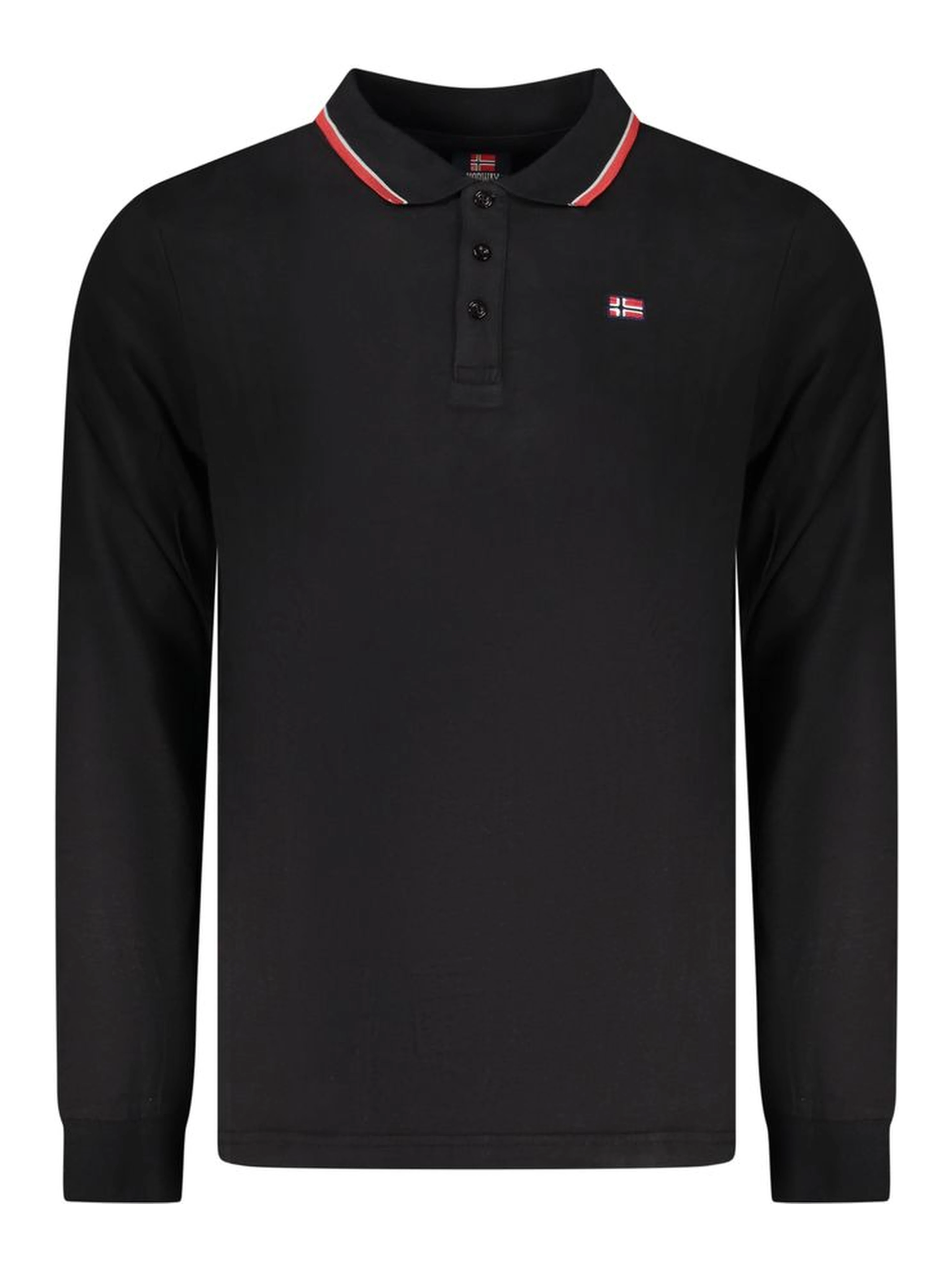 Black Cotton Men Polo Shirt