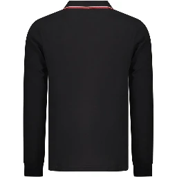 Black Cotton Men Polo Shirt