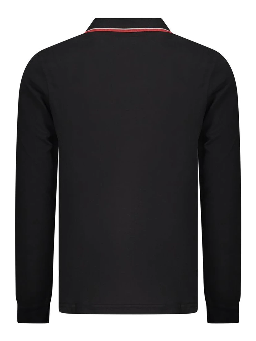 Black Cotton Men Polo Shirt