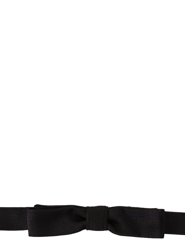 Black 100% Silk Adjustable Neck Papillon Tie