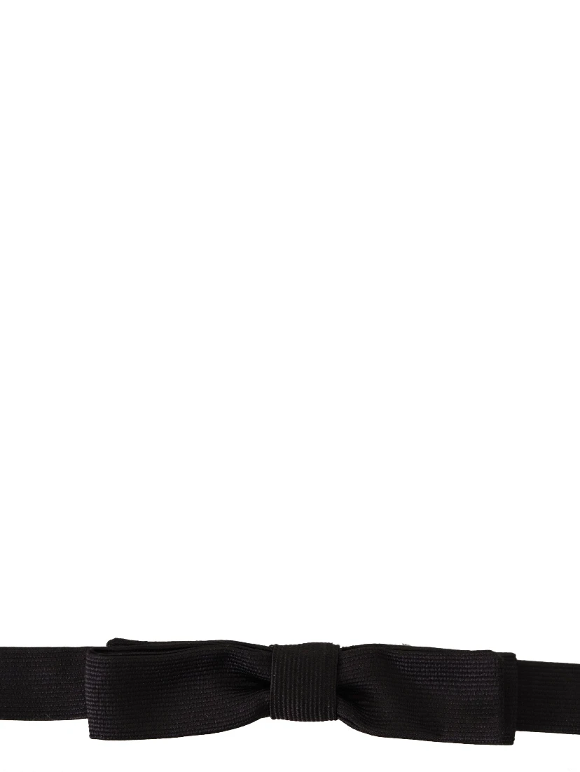 Black 100% Silk Adjustable Neck Papillon Tie