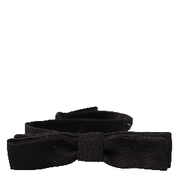 Black 100% Silk Adjustable Neck Papillon Tie