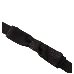 Black 100% Silk Adjustable Neck Papillon Tie