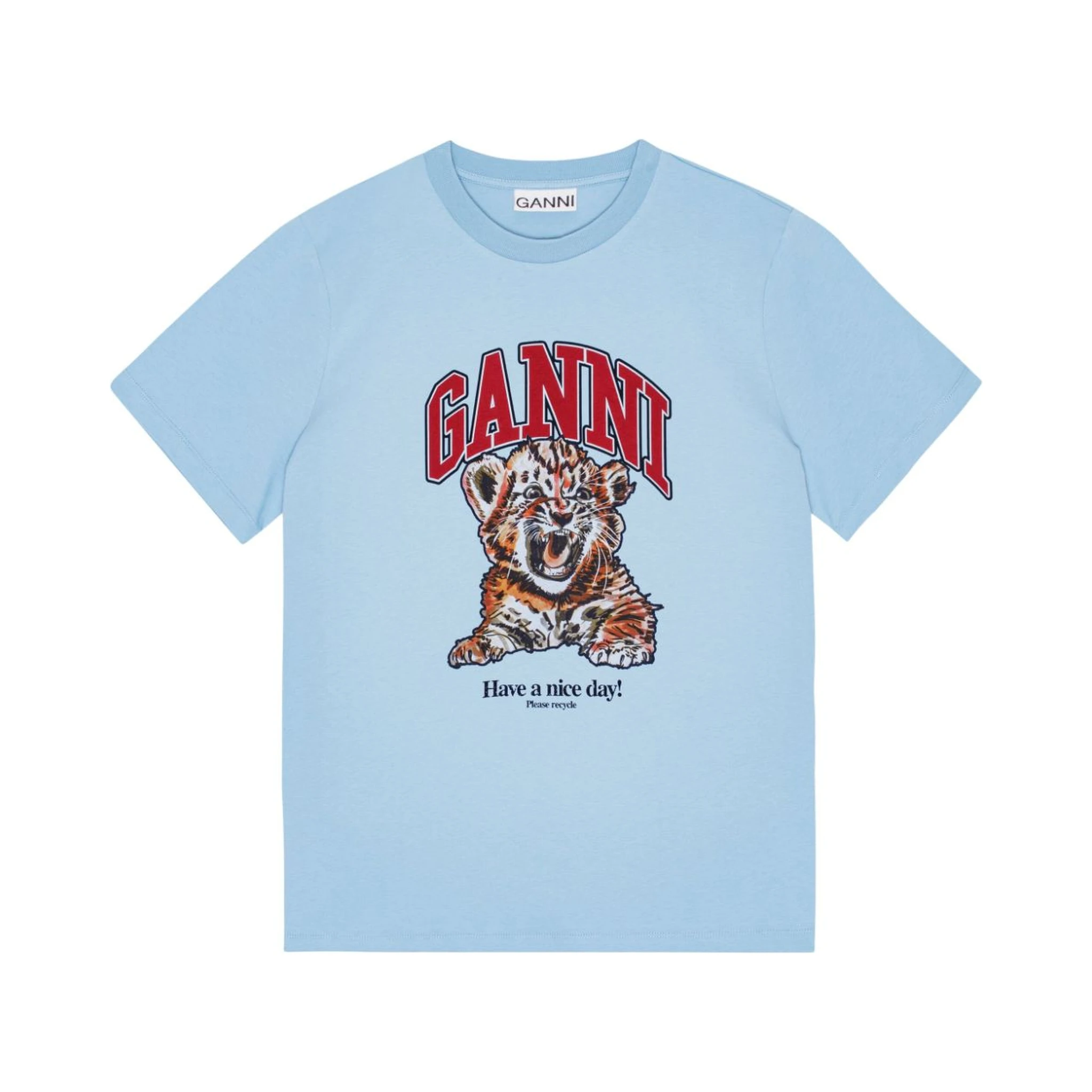 GANNI T-shirts and Polos Clear Blue