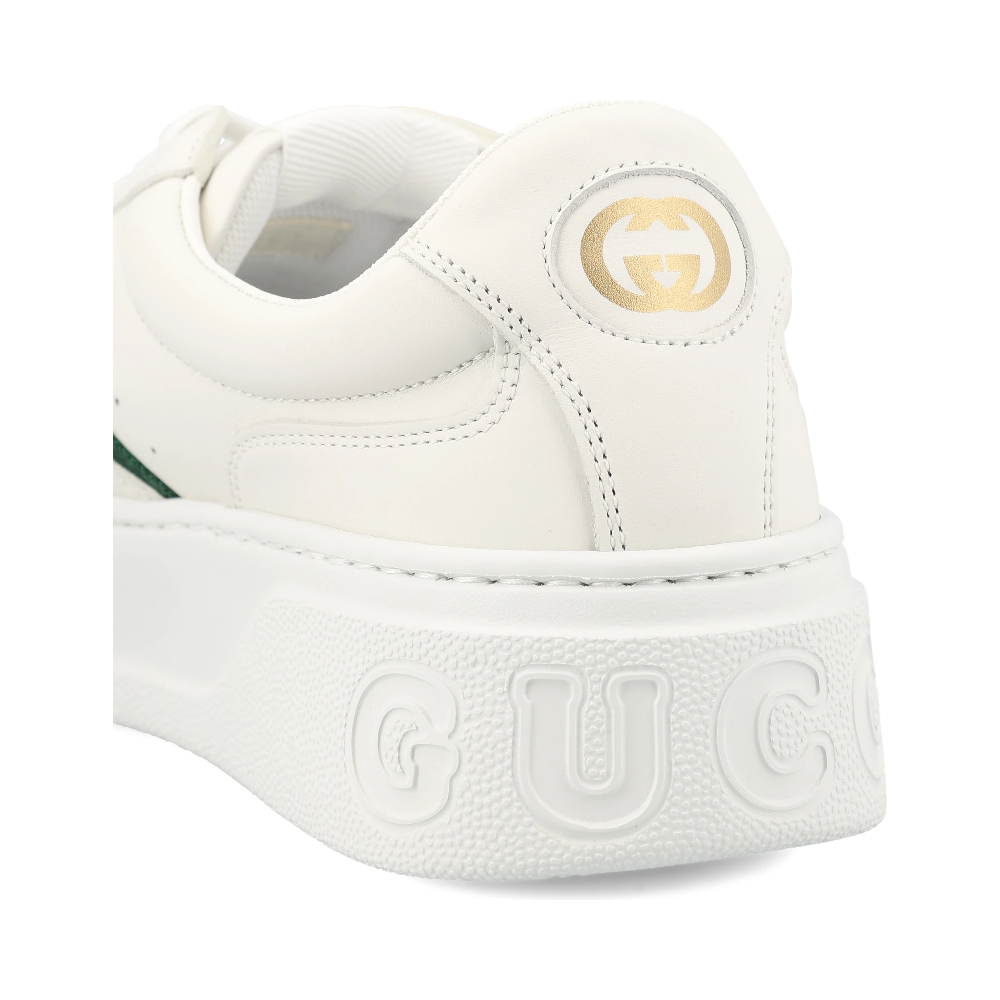 حذاء رياضي ضخم من الجلد الأبيض