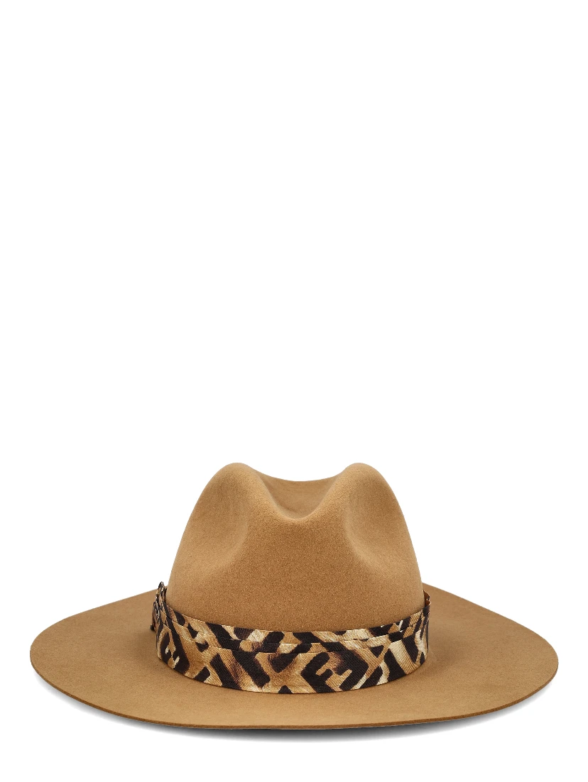 Stylish Wide Brim Hat With Animal Print