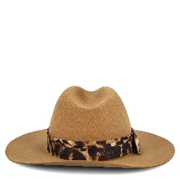Stylish Wide Brim Hat With Animal Print