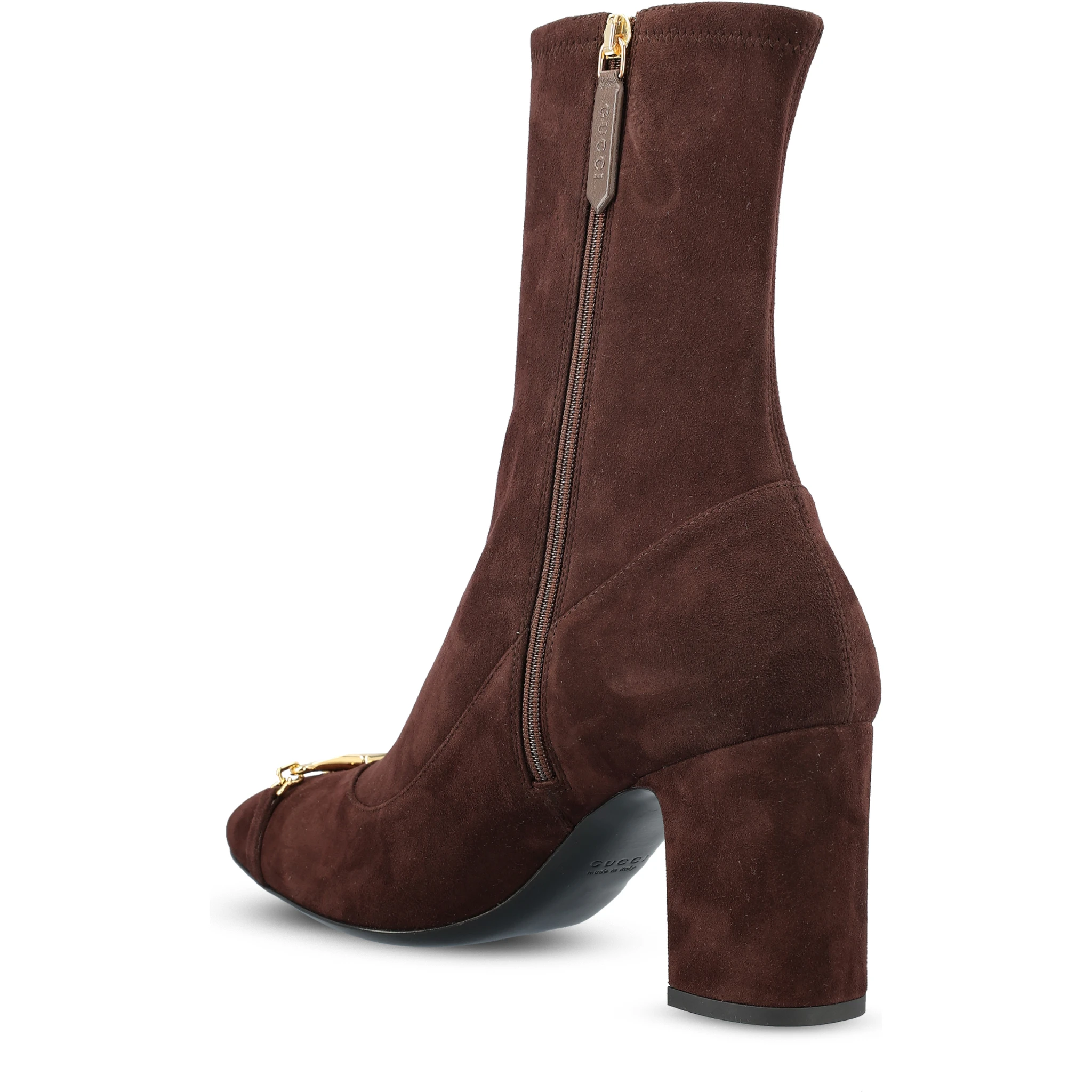 Ankle boot with half Horsebit in dark brown suede