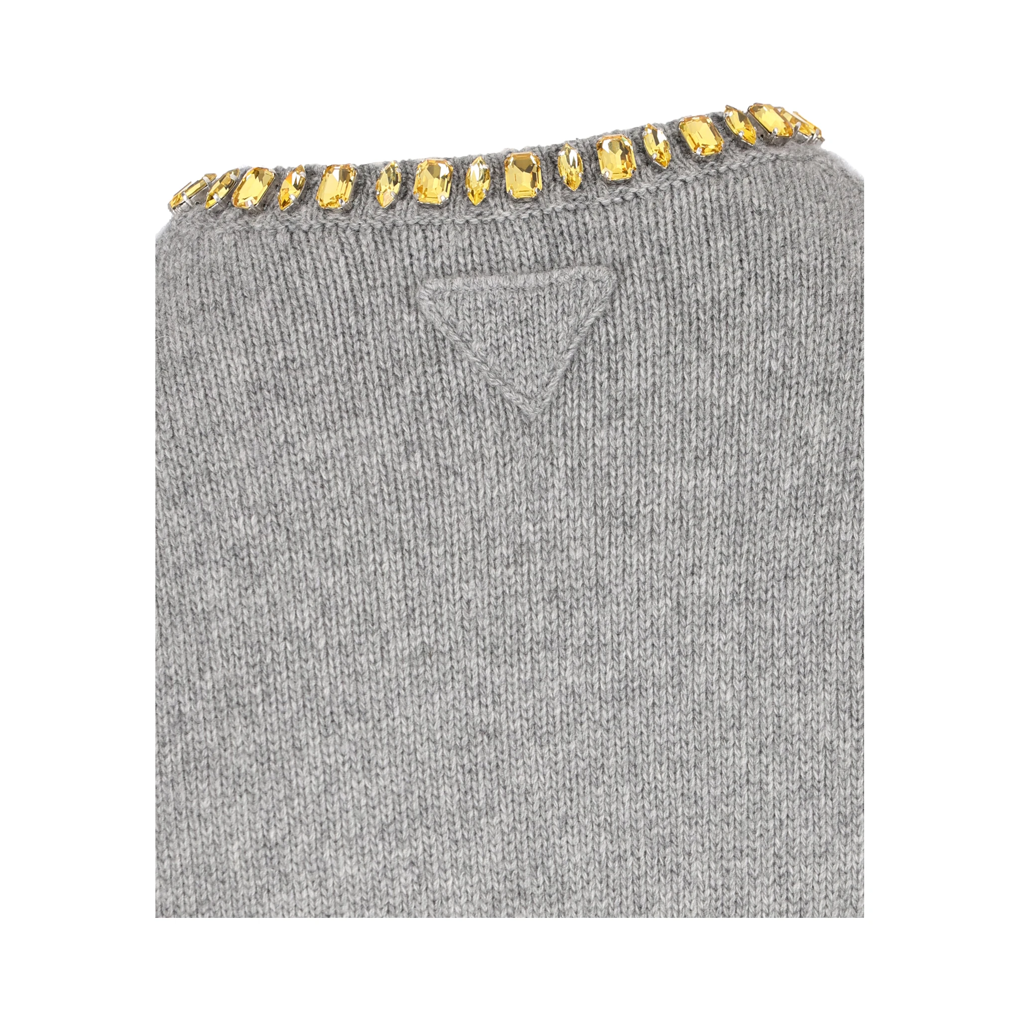 crystal-embellished knitted T-shirt