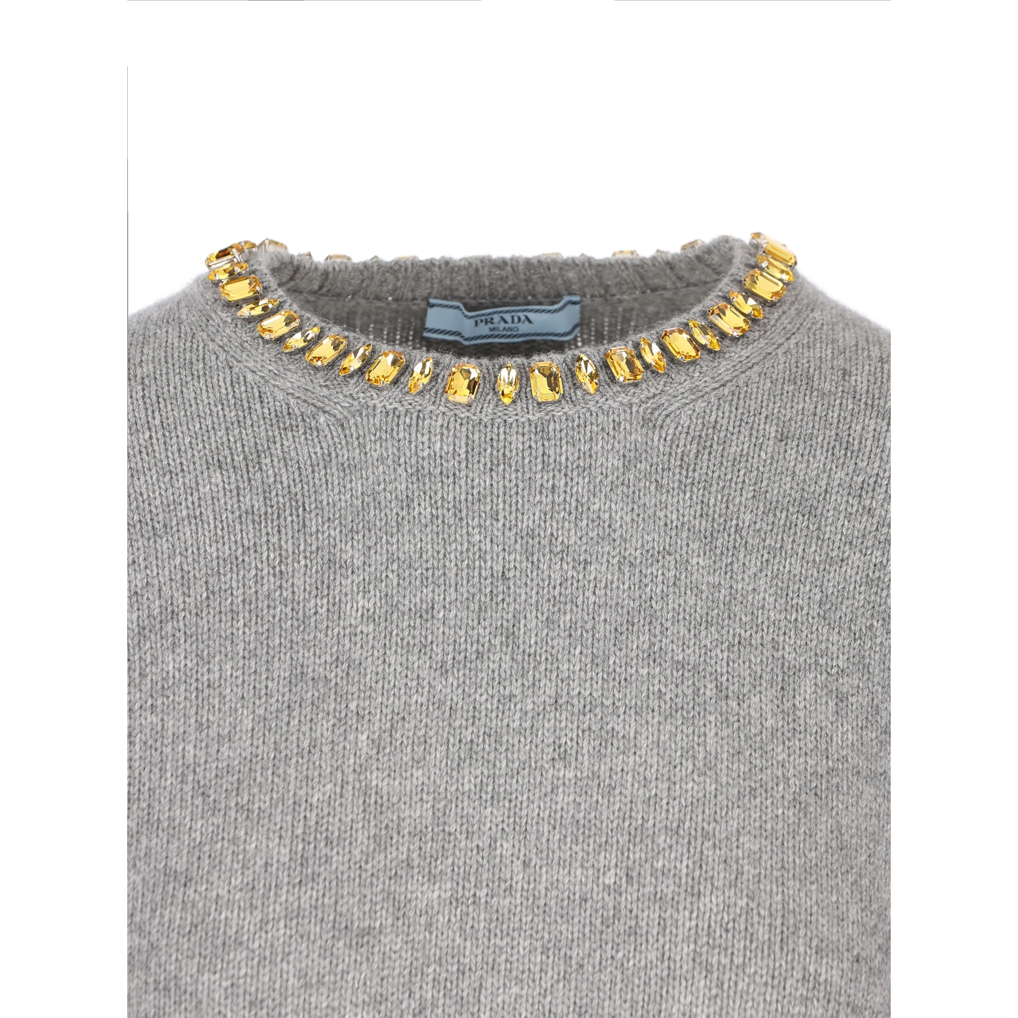 crystal-embellished knitted T-shirt