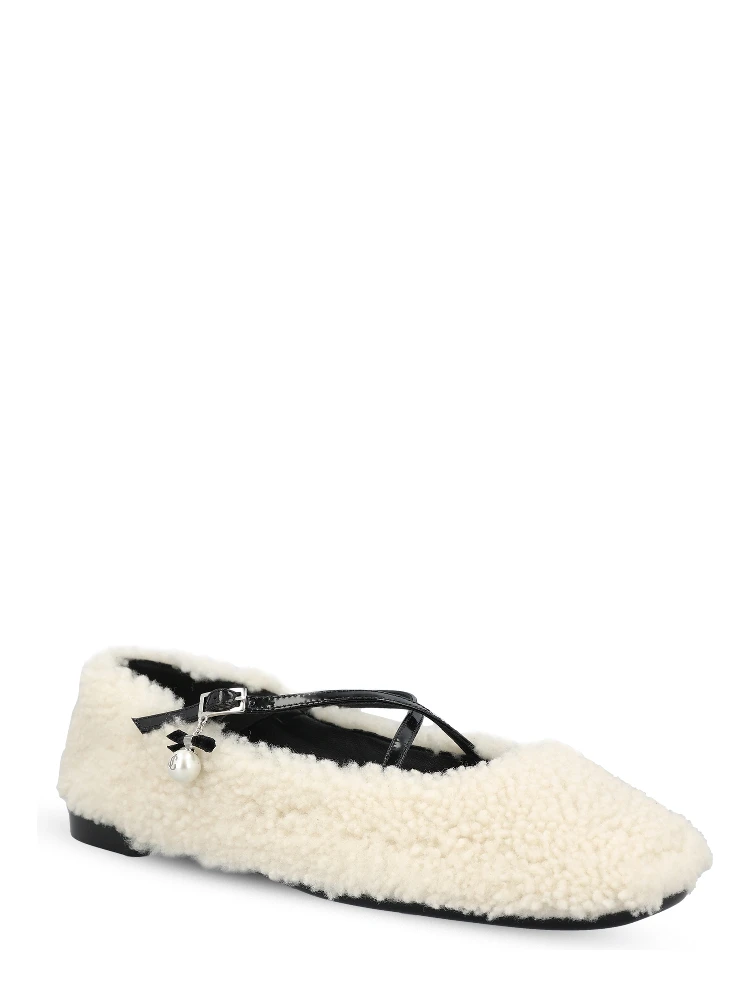 Shearling cross-strap ballerina flats alternative