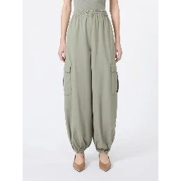 elasticated-hem loose trousers