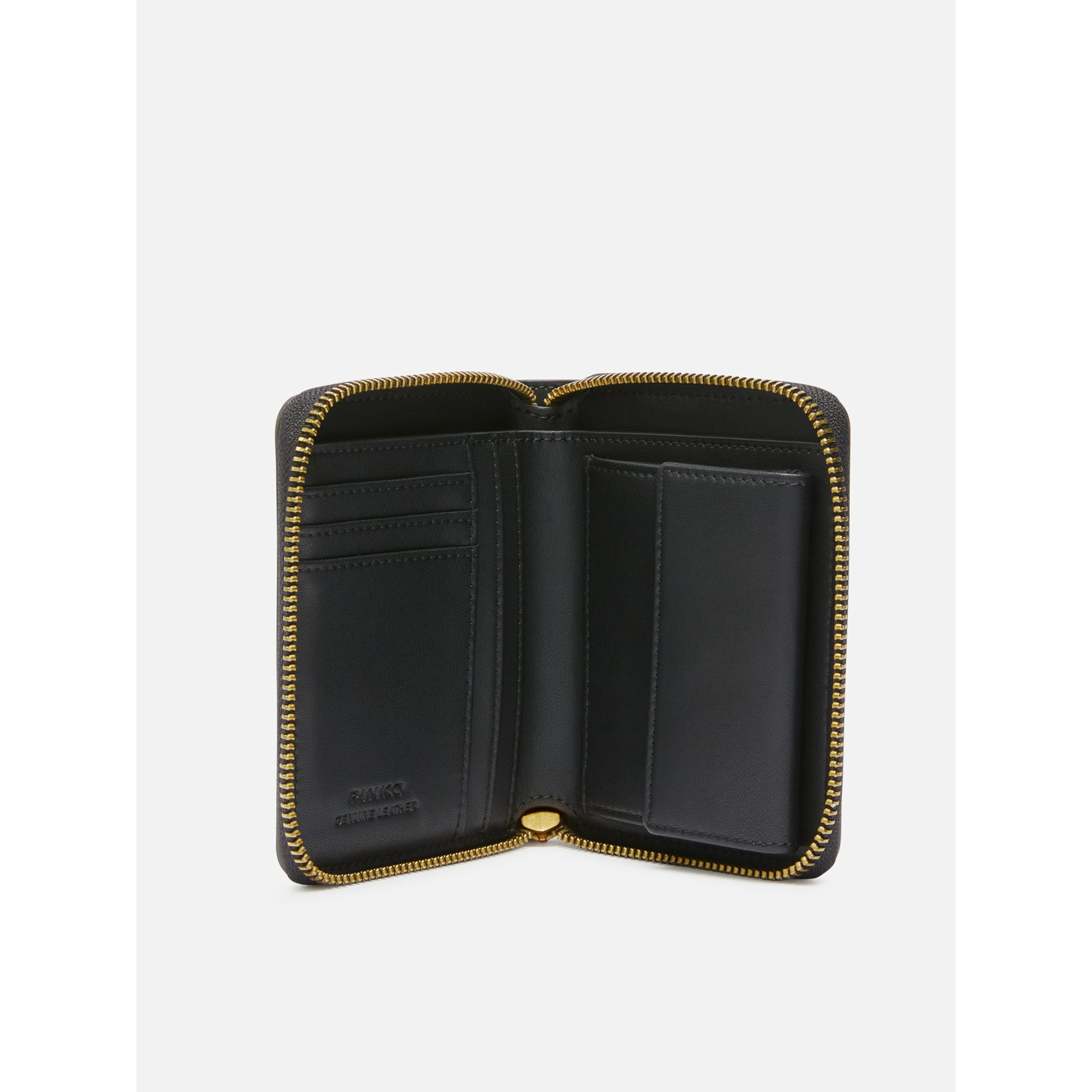 logo-plaque leather wallet