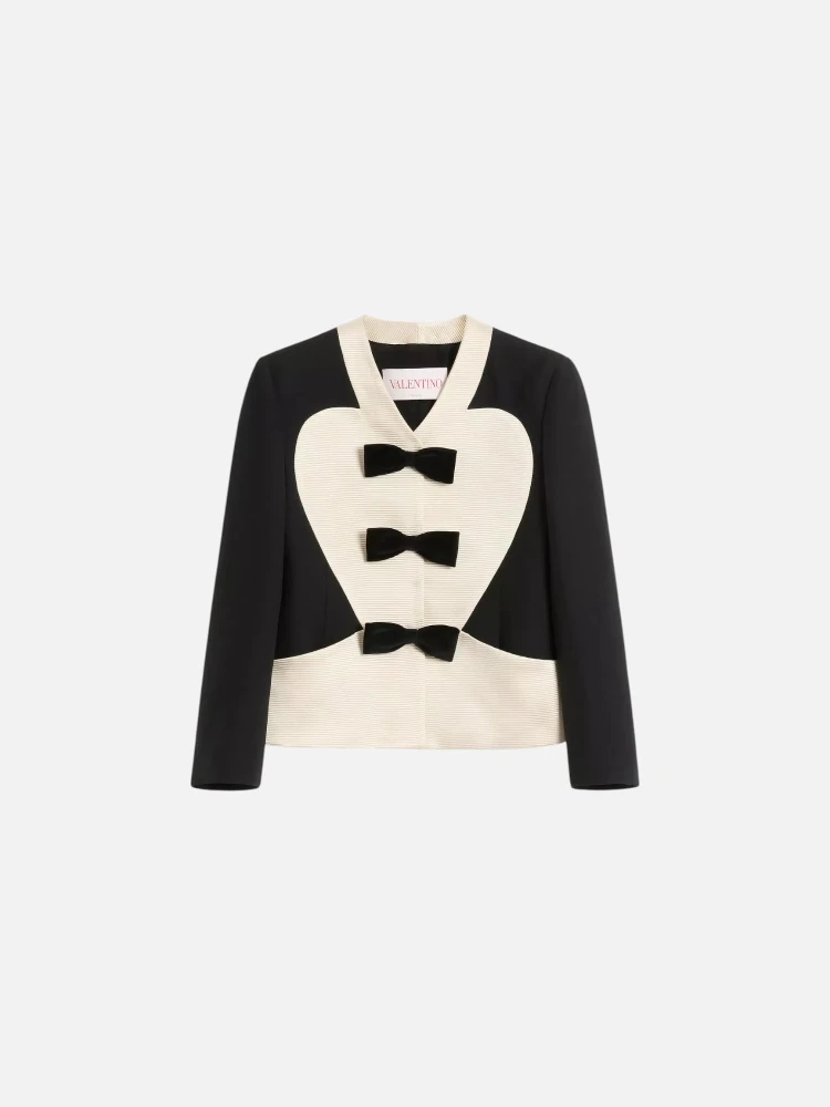 bow-embellishment blazer