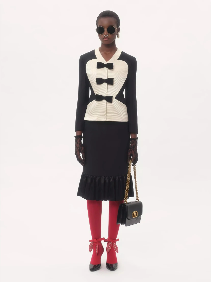 bow-embellishment blazer