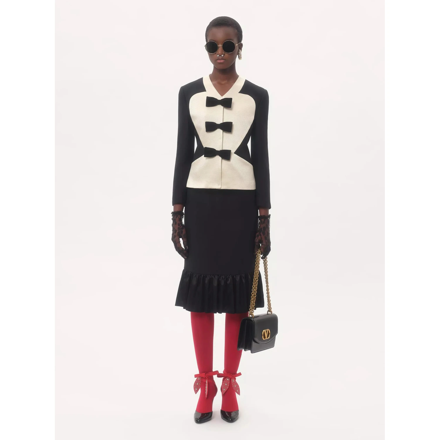 bow-embellishment blazer