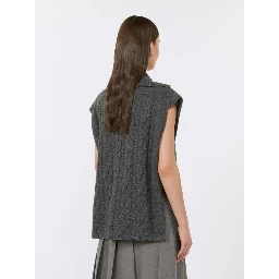 Polo-collar Cable-knit Vest