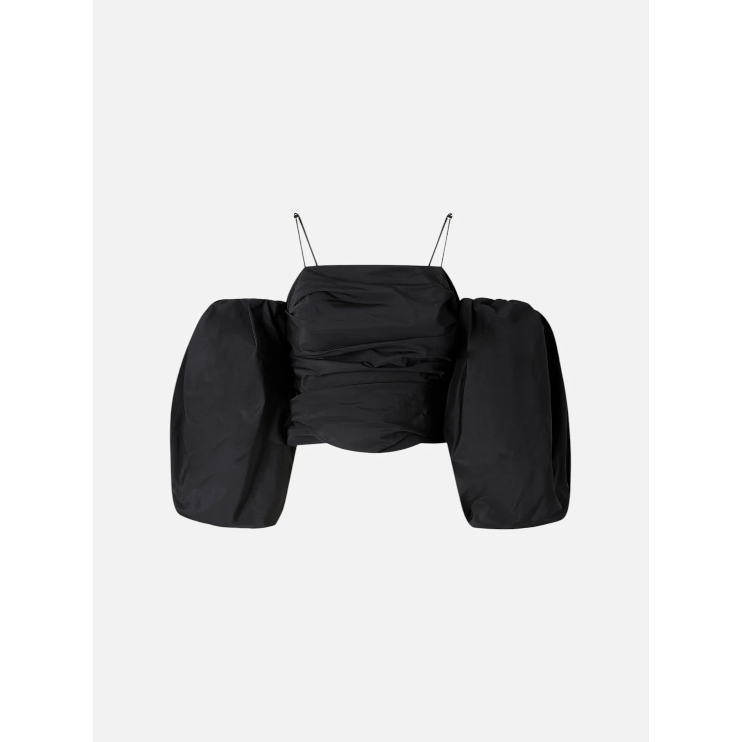 Balloon-sleeve draped top