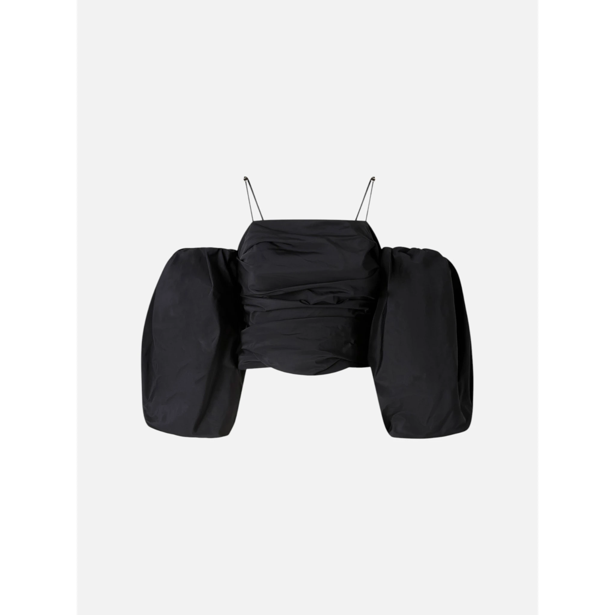 Balloon-sleeve draped top