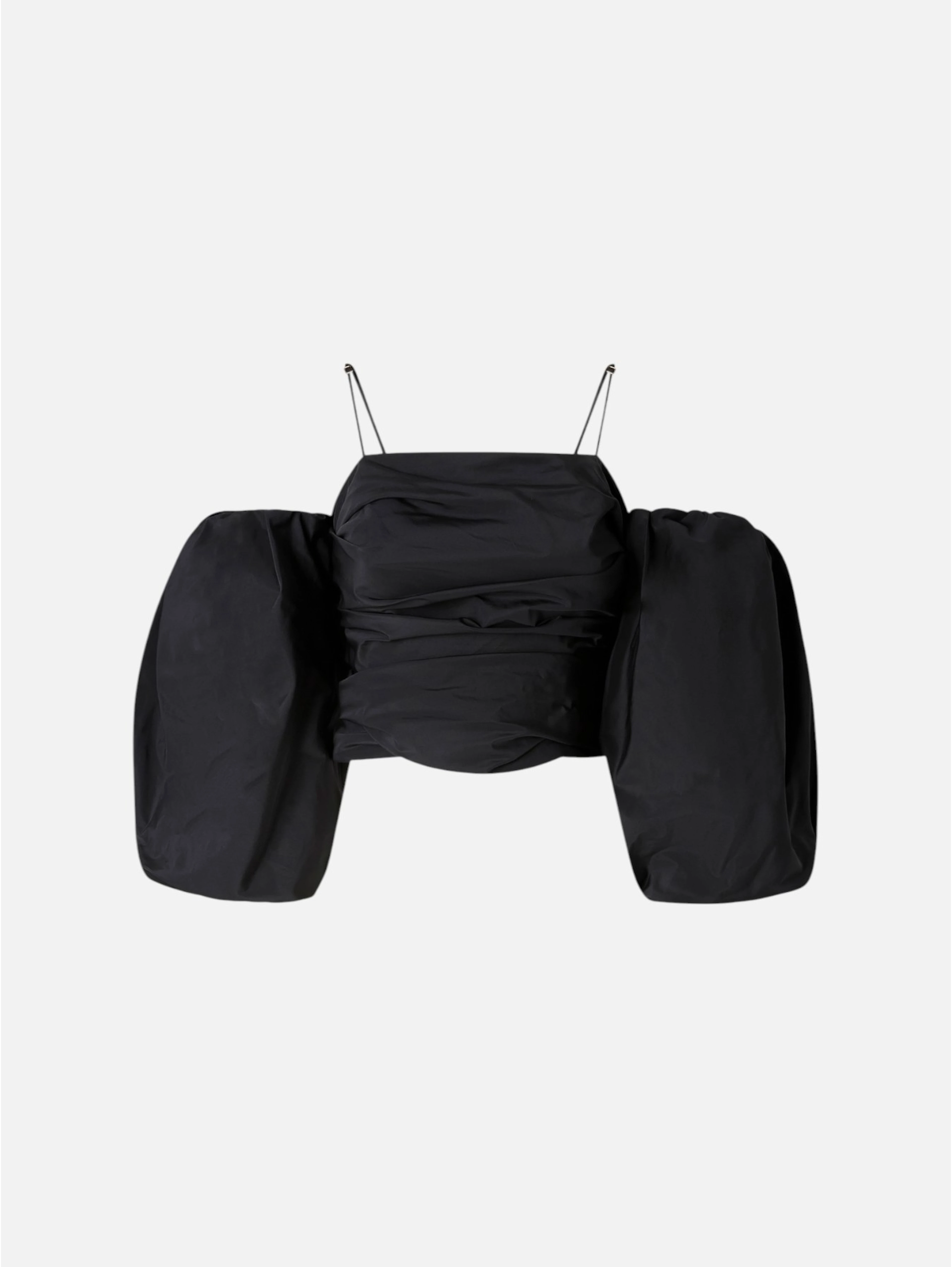 Balloon-sleeve draped top