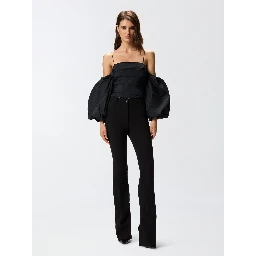 Balloon-sleeve draped top