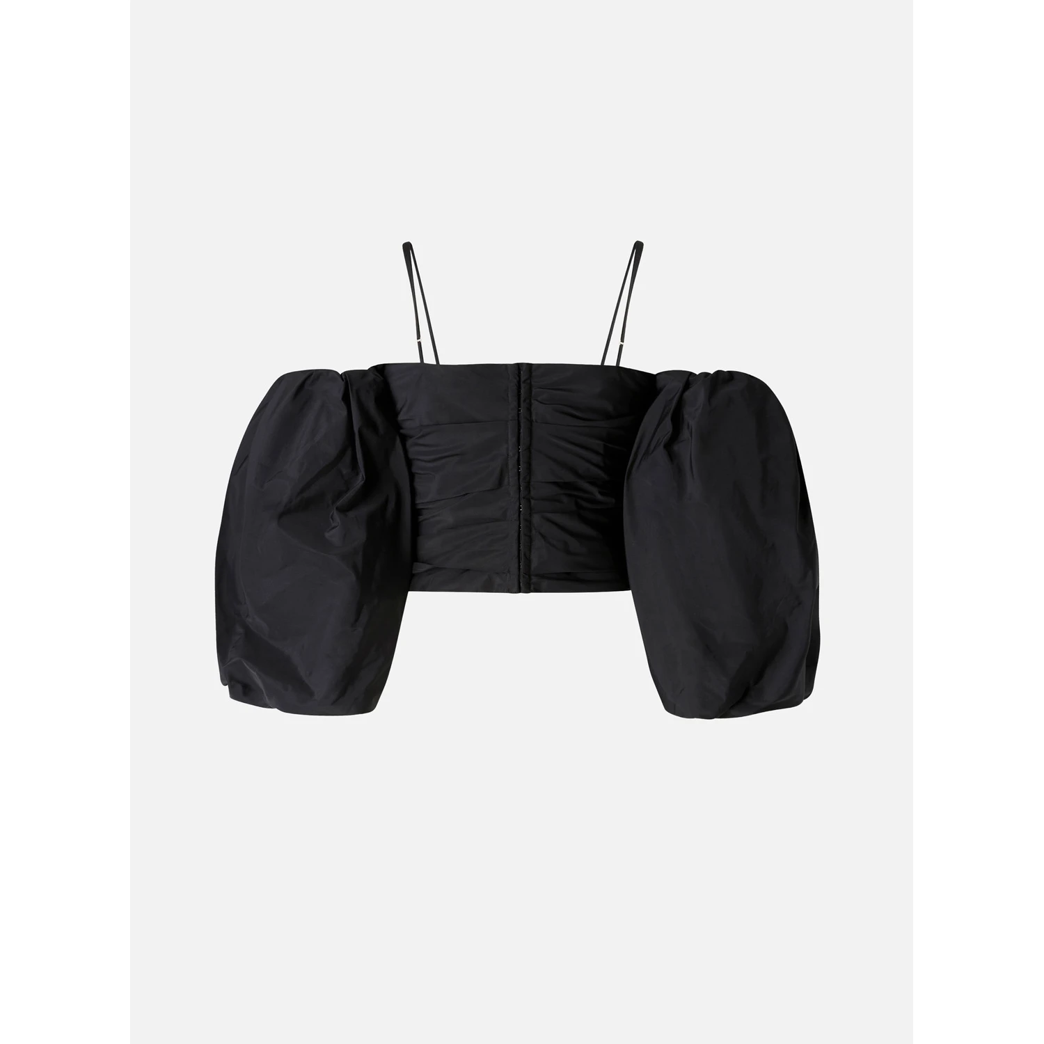 Balloon-sleeve draped top