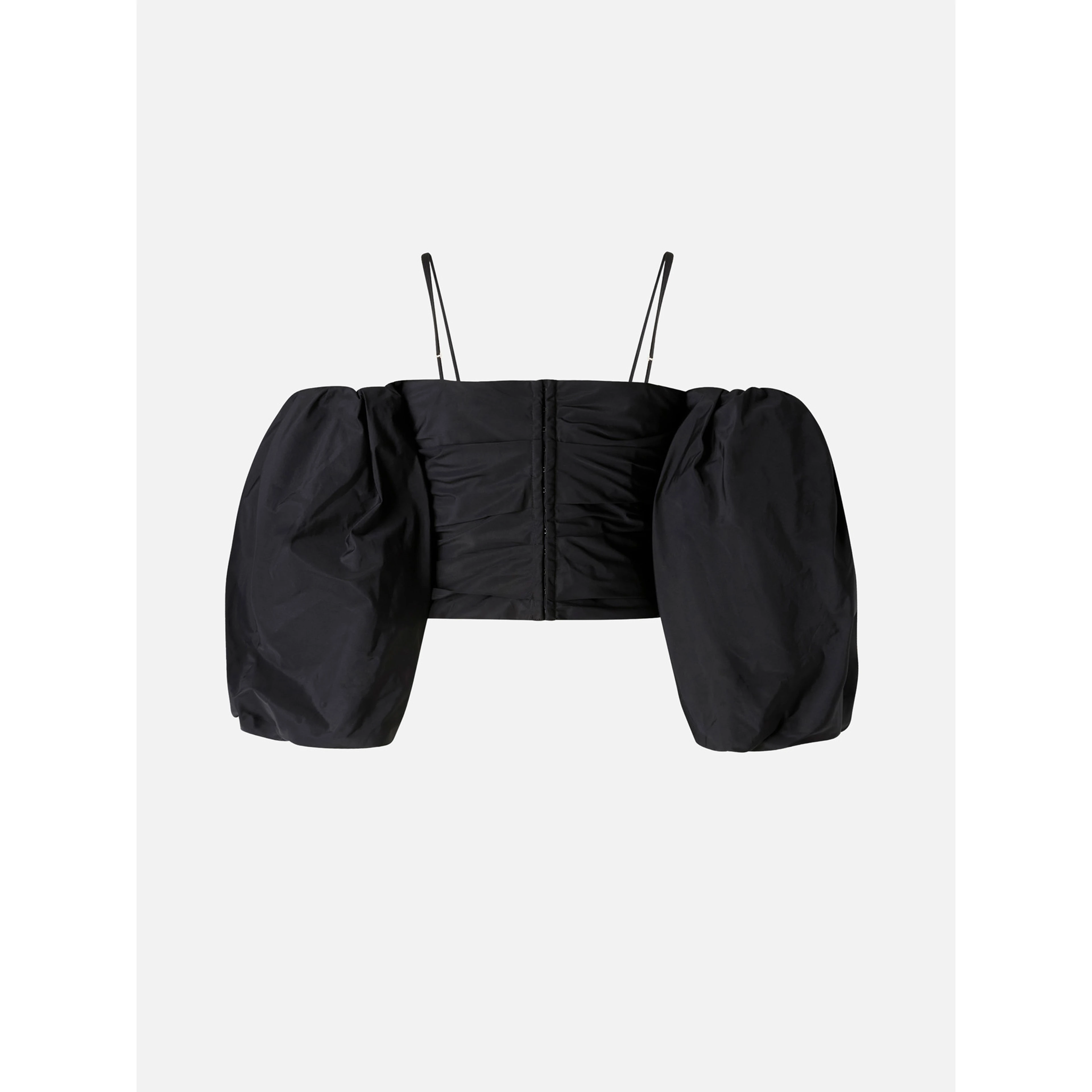 Balloon-sleeve draped top
