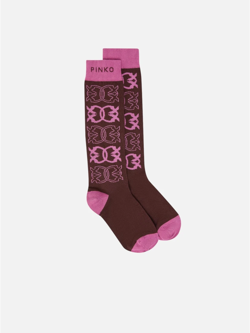 logo-patterned knee-high socks