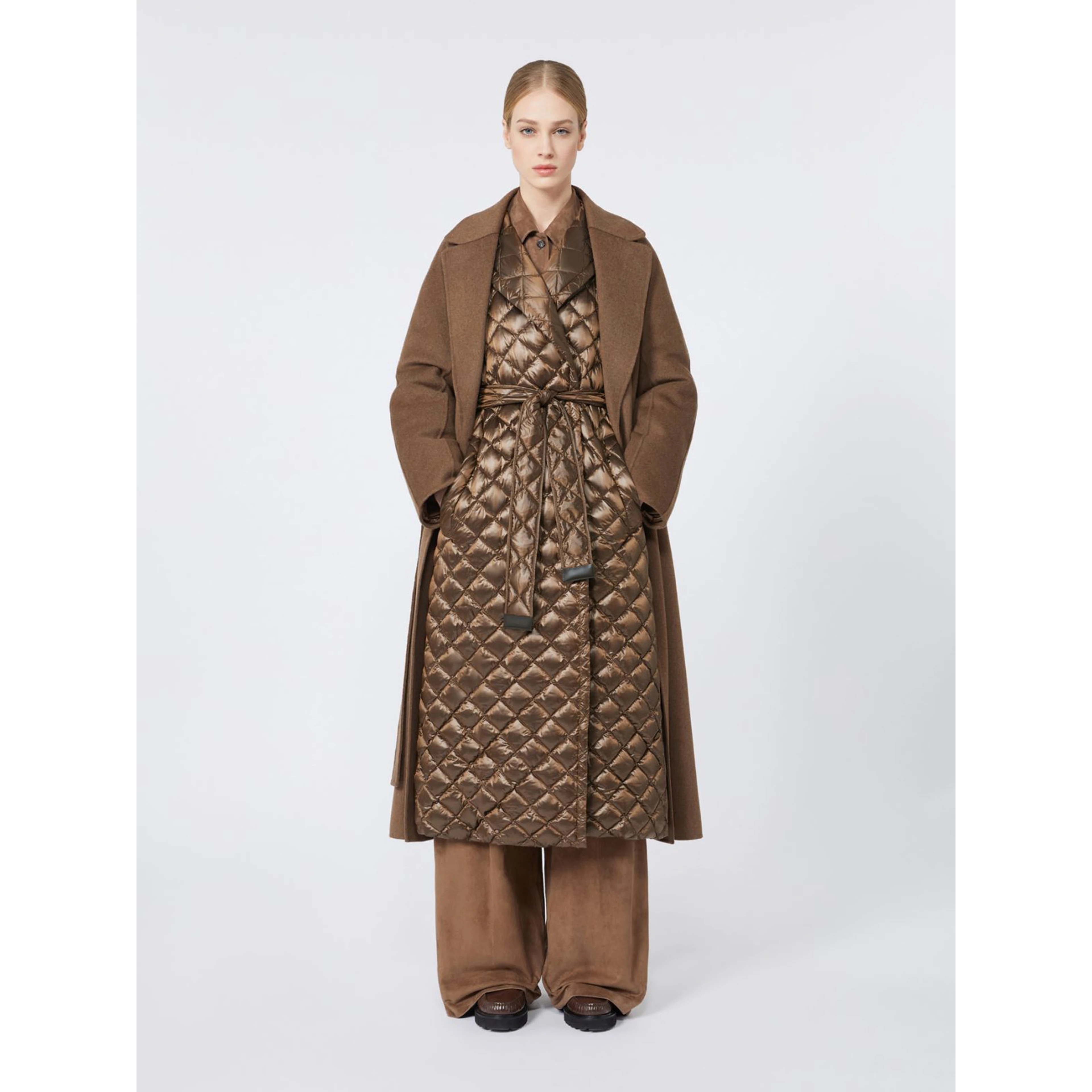 Hooded quilted coat