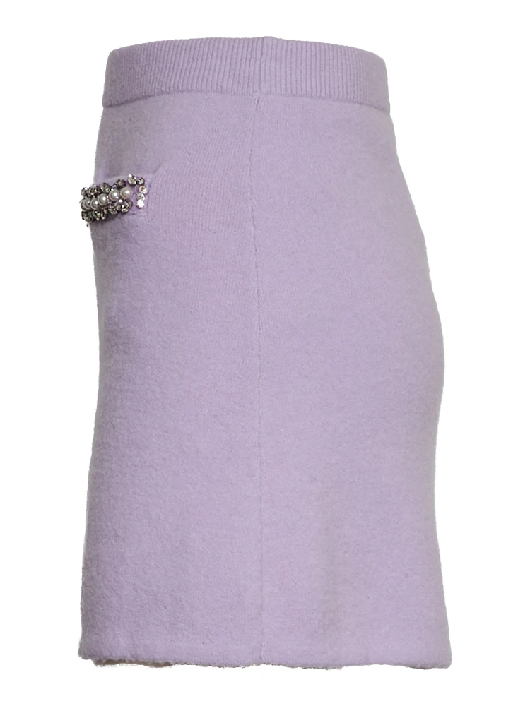 Lilac Crystal Trim Knit Skirt alternative