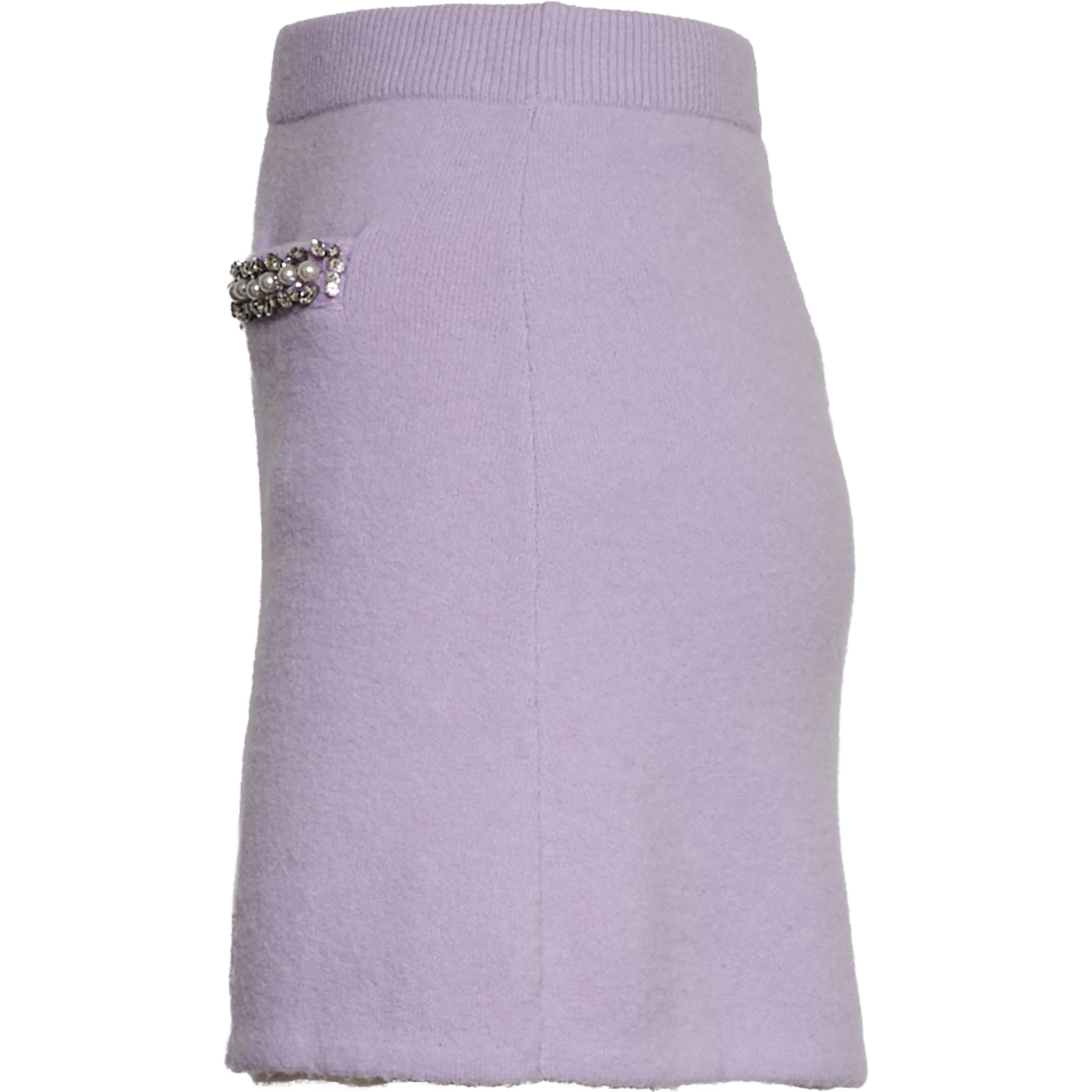 Lilac Crystal Trim Knit Skirt