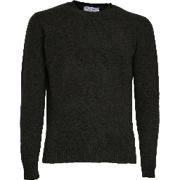 كنزة بياقة دائرية من الحرير والكشمير