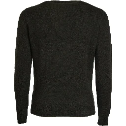 كنزة بياقة دائرية من الحرير والكشمير