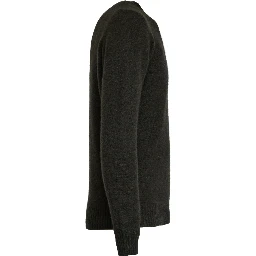 كنزة بياقة دائرية من الحرير والكشمير