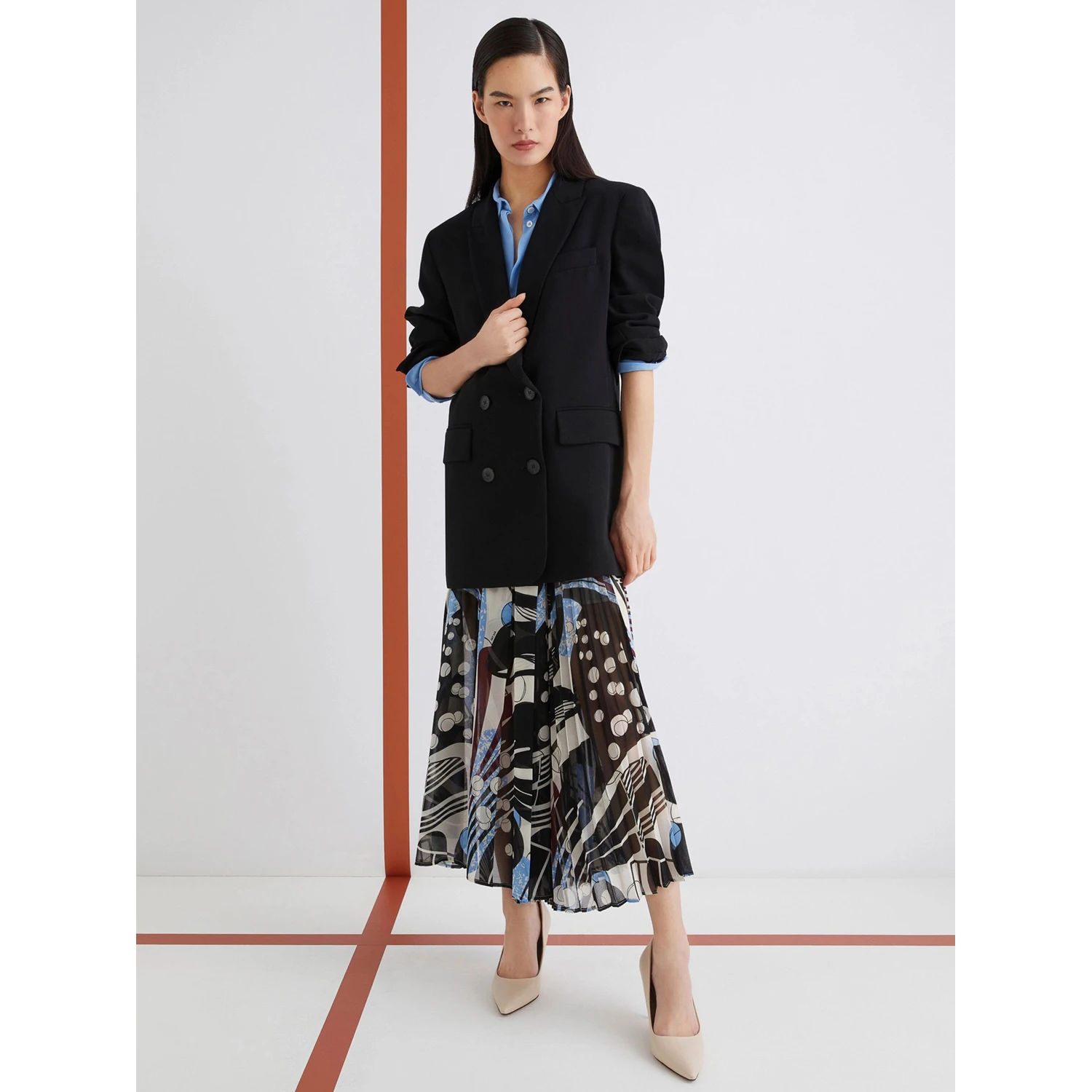 Long print skirt