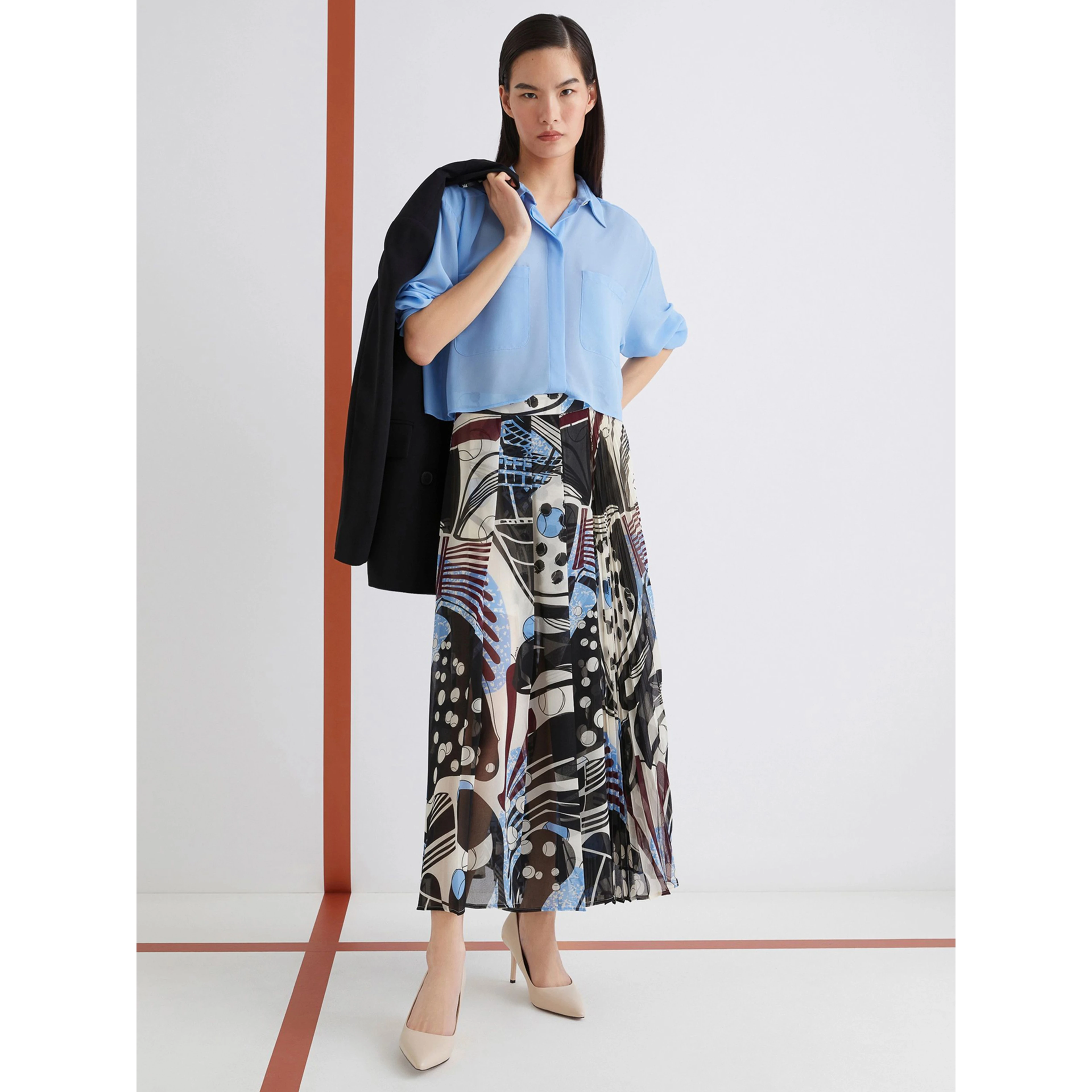 Long print skirt