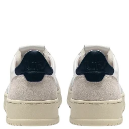 Sneakers Medalist Low In Pelle Bianca, Blu E Suede Beige