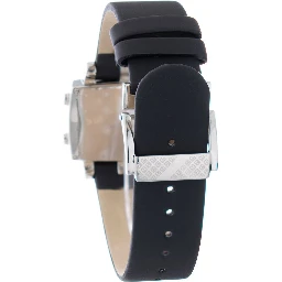 Black Leather Digital Watch