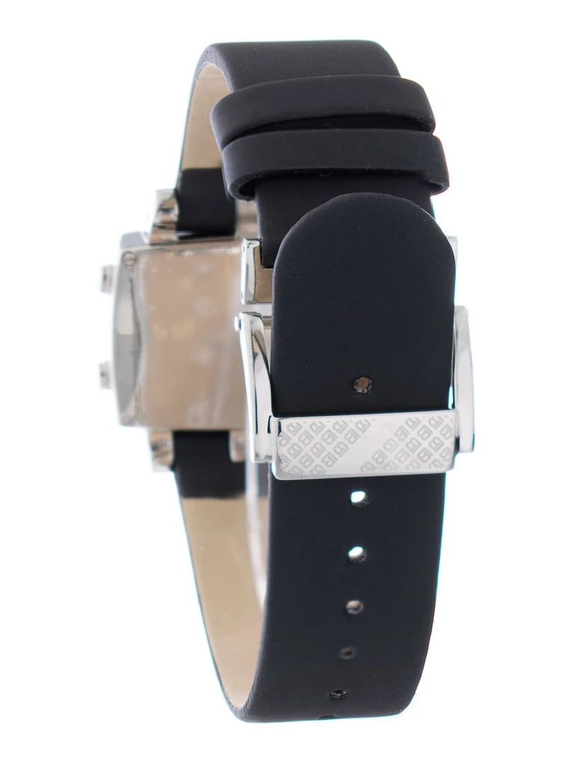 Black Leather Digital Watch