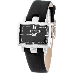 Black Leather Dress Watch