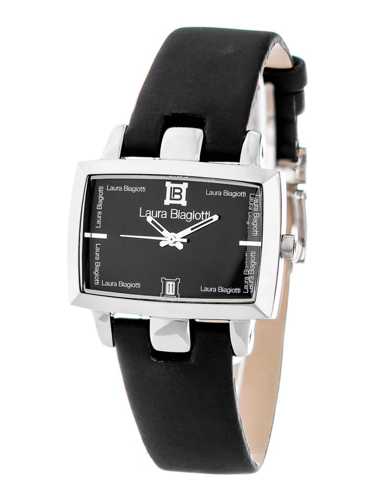 Black Leather Dress Watch