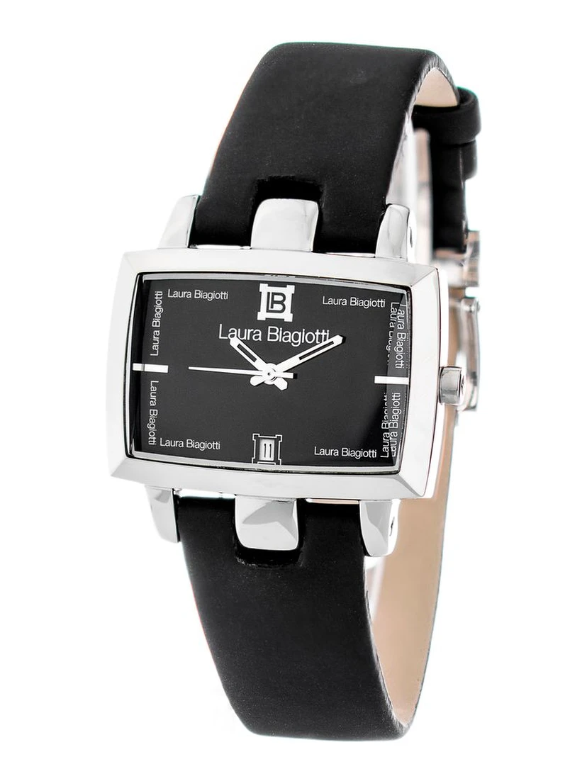 Black Leather Dress Watch