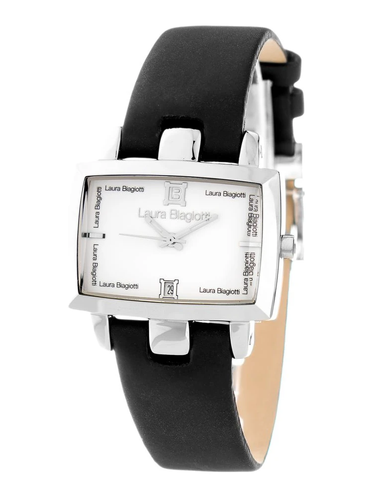 Black Leather Dress Watch