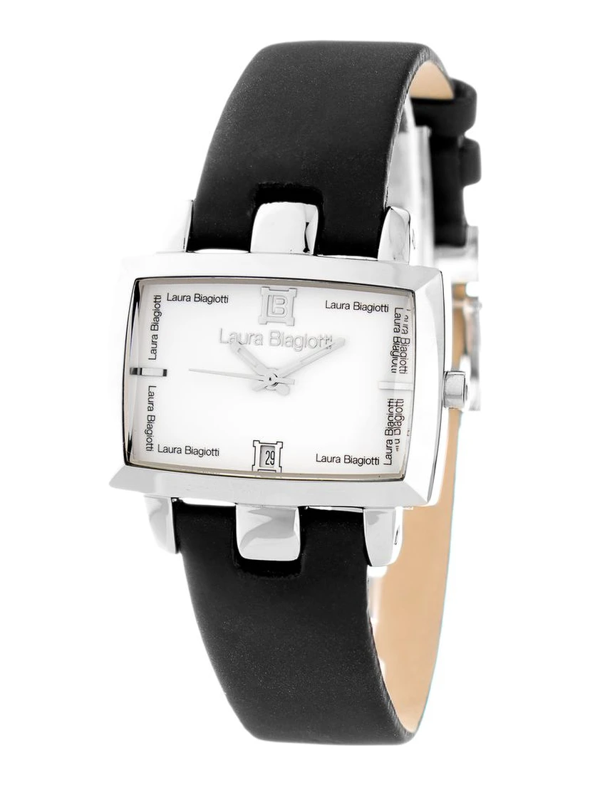 Black Leather Dress Watch