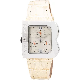 Beige Leather Dress Watch