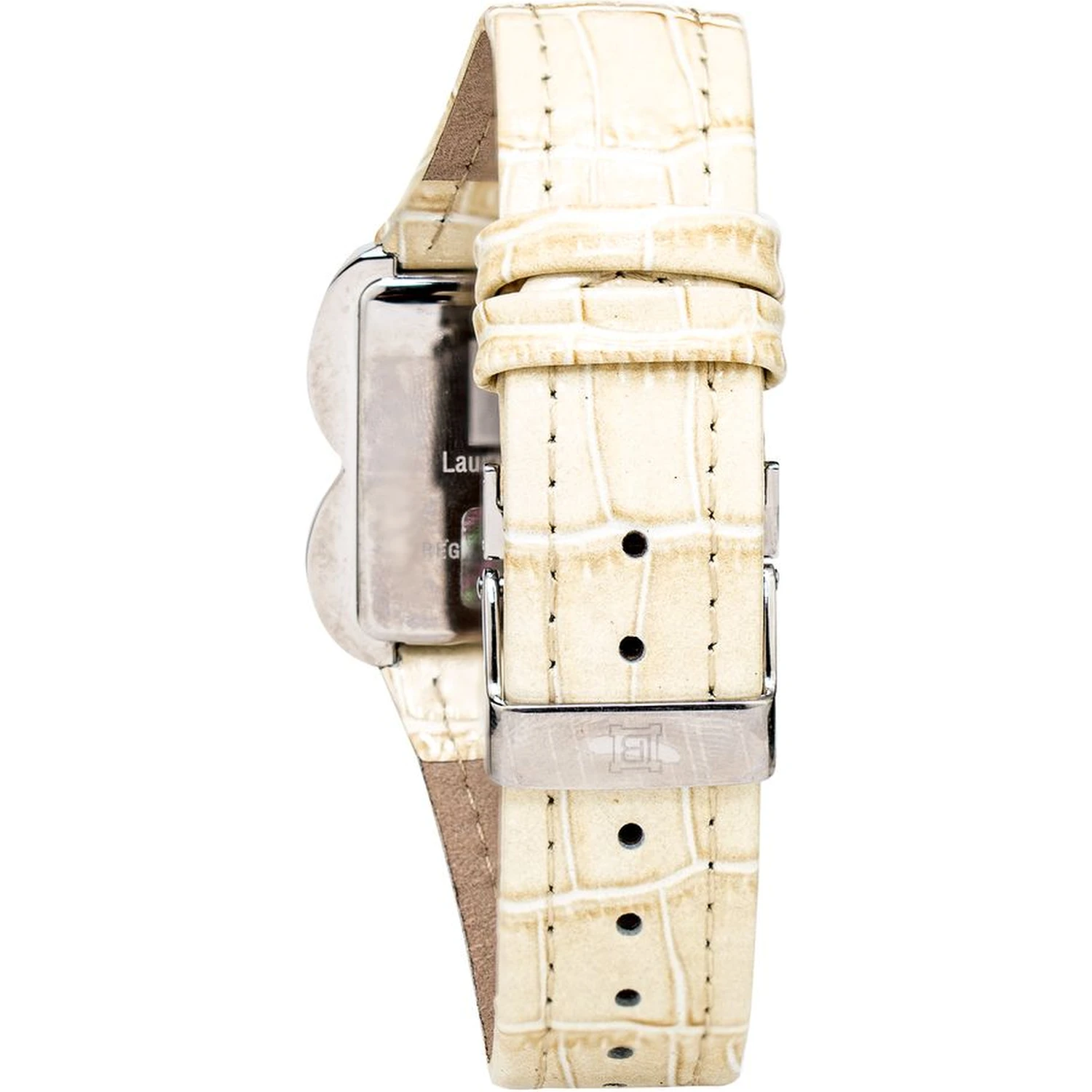 Beige Leather Dress Watch